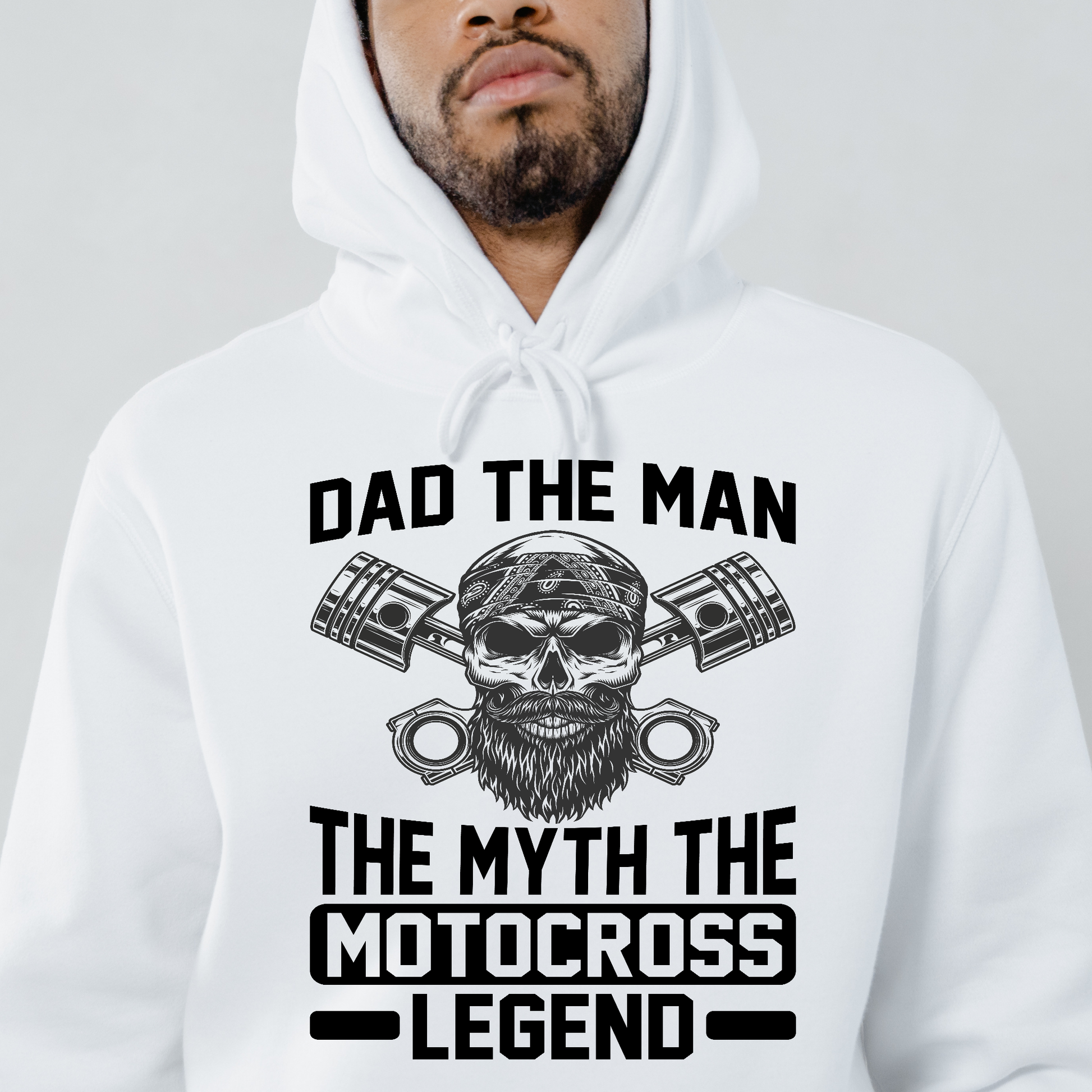 Daddy the man the myth biker motocross Men's Hoodie - Premium t-shirt from Lees Krazy Teez - Just $39.95! Shop now at Lees Krazy Teez