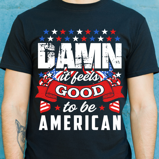 Damn it feels good to be American Patriot t-shirt - Premium t-shirt from Lees Krazy Teez - Just $19.95! Shop now at Lees Krazy Teez