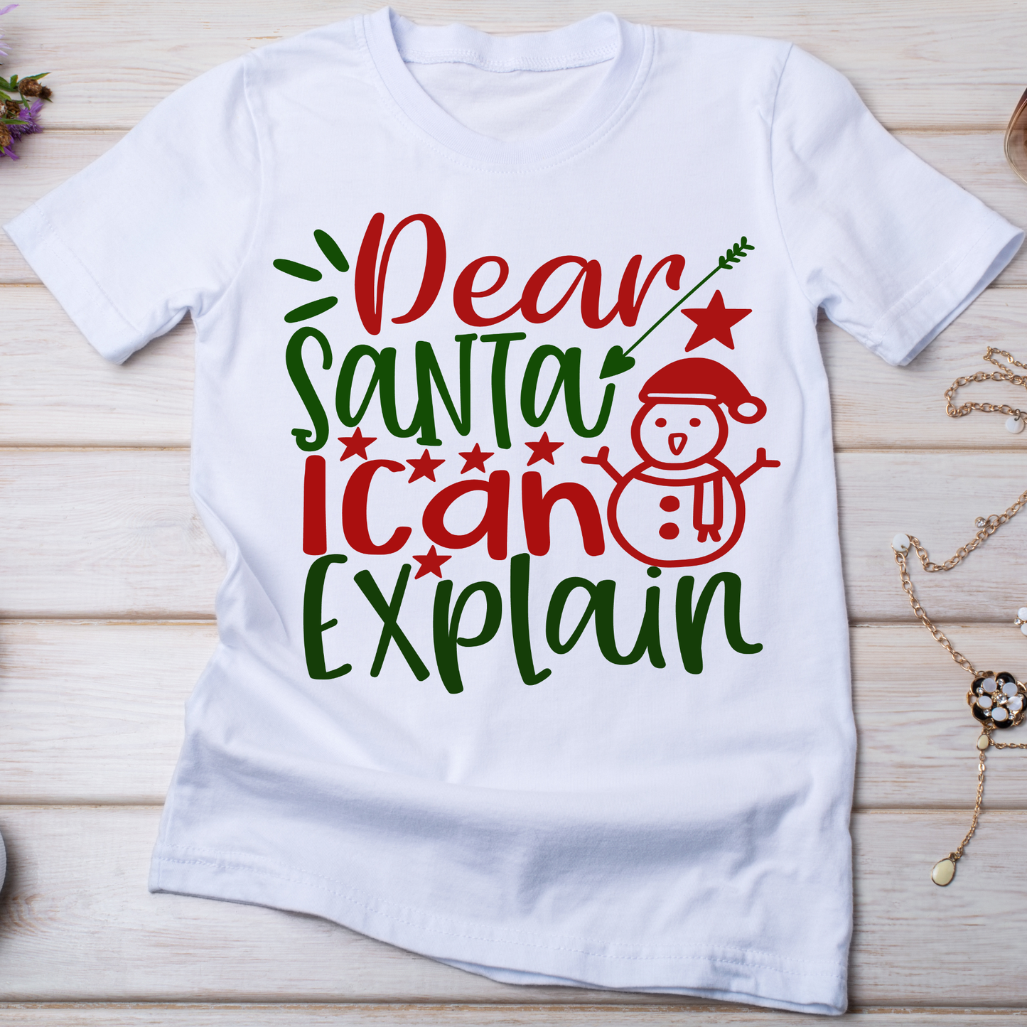 Dear Santa i can explain Christmas Women's t-shirt - Premium t-shirt from Lees Krazy Teez - Just $19.95! Shop now at Lees Krazy Teez