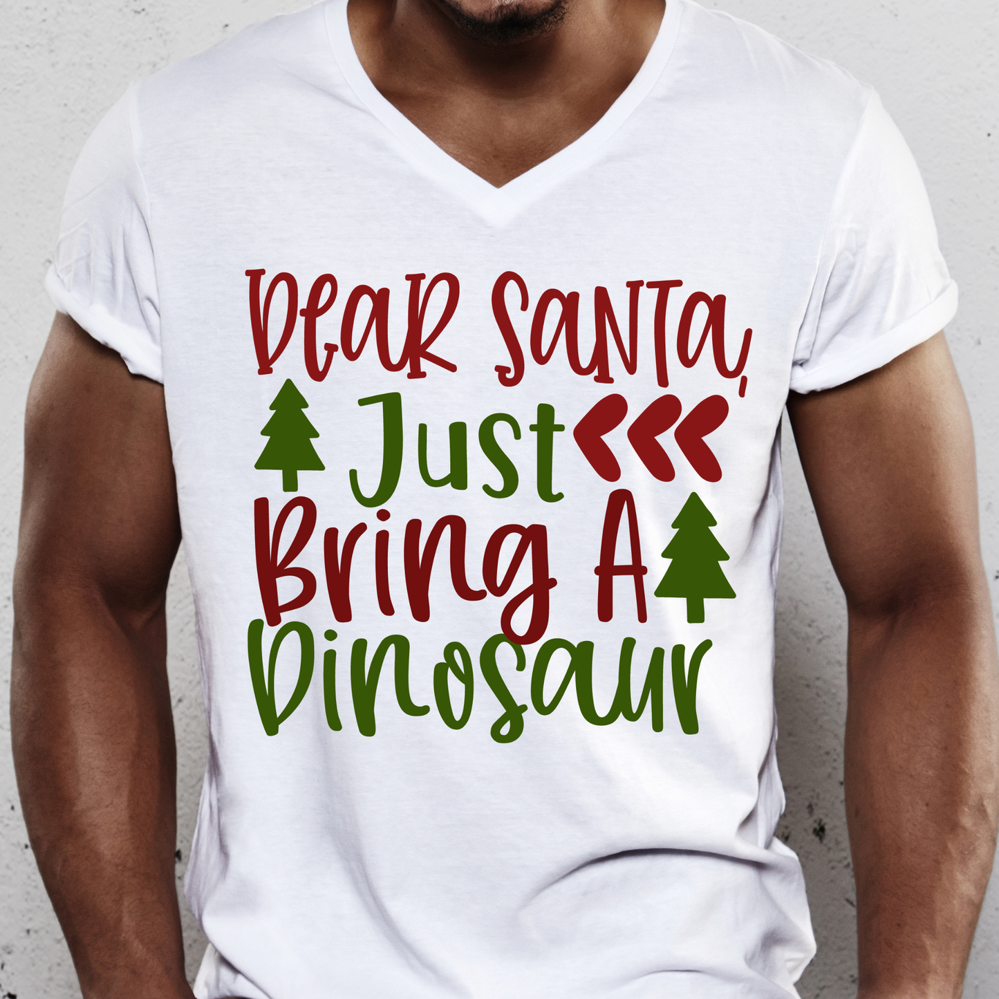 Dear Santa just bring a dinosaur Funny christmas t-shirt - Premium t-shirt from Lees Krazy Teez - Just $19.95! Shop now at Lees Krazy Teez