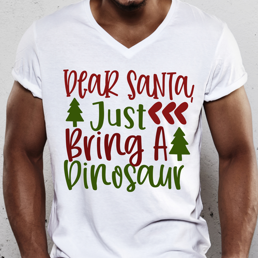 Dear Santa just bring a dinosaur Funny christmas t-shirt - Premium t-shirt from Lees Krazy Teez - Just $19.95! Shop now at Lees Krazy Teez