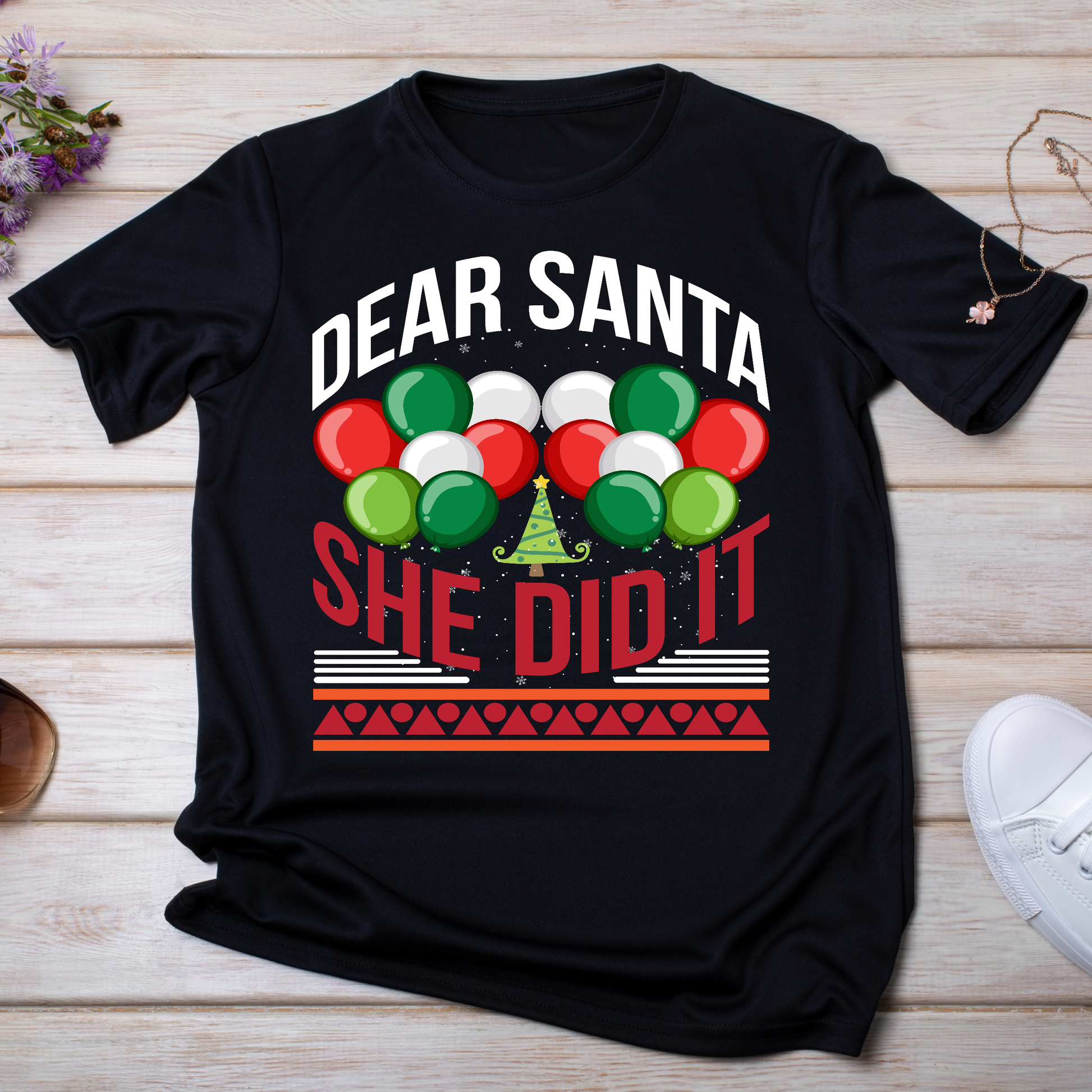 Dear Santa she did it funny Christmas t-shirt - Premium t-shirt from Lees Krazy Teez - Just $19.95! Shop now at Lees Krazy Teez