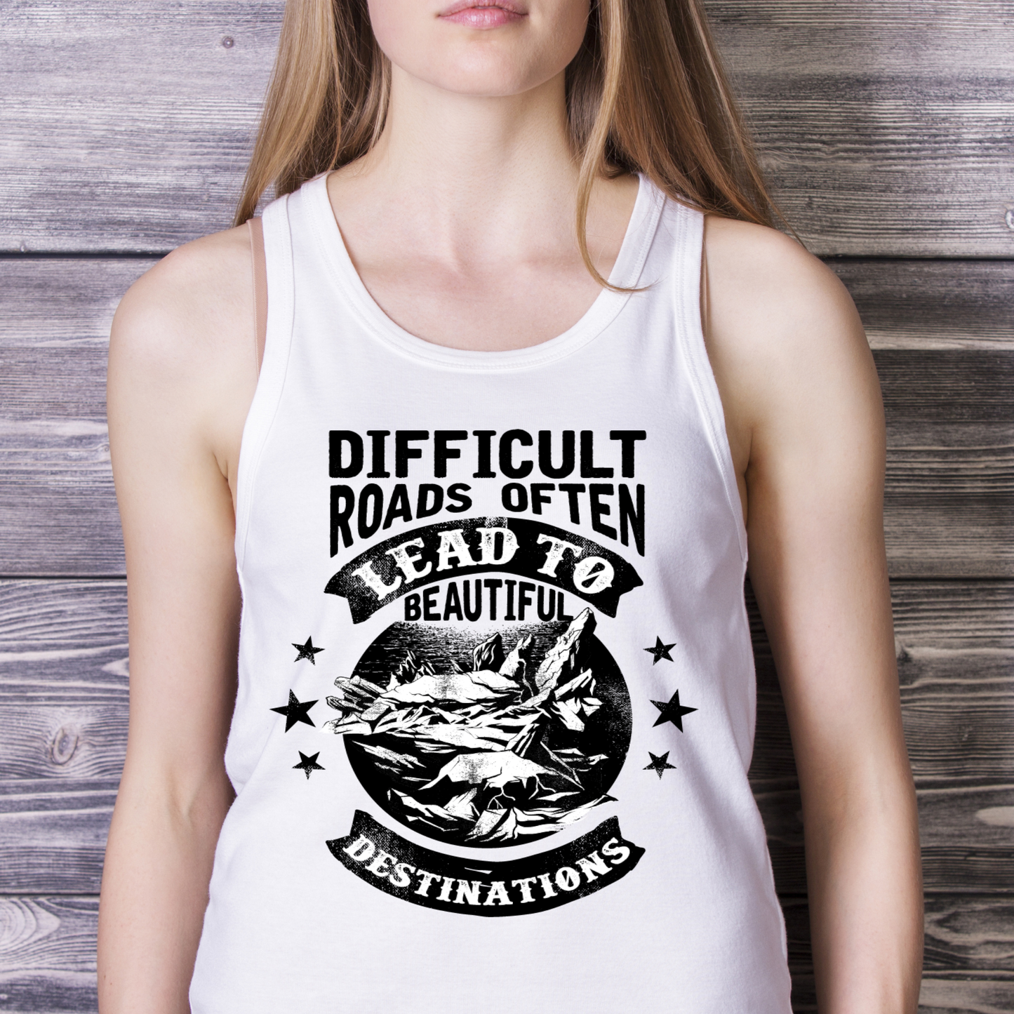 Difficult roads often lead to beautiful destinations tank top - Premium t-shirt from Lees Krazy Teez - Just $19.95! Shop now at Lees Krazy Teez