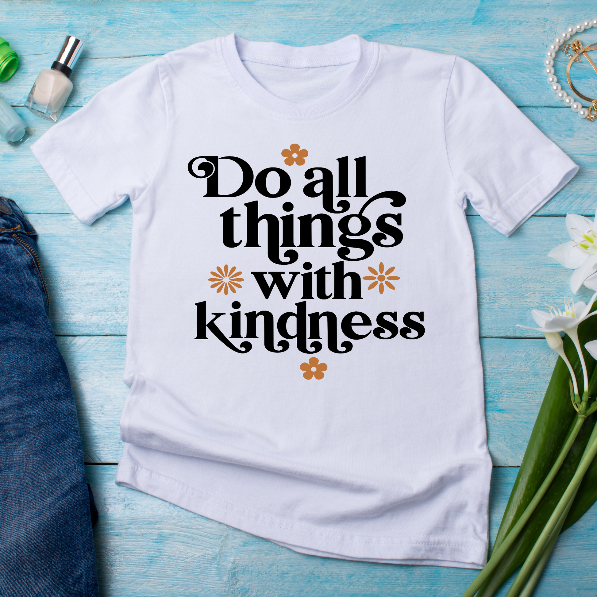 Do all things with kindness typography Women's t-shirt - Premium t-shirt from Lees Krazy Teez - Just $19.95! Shop now at Lees Krazy Teez