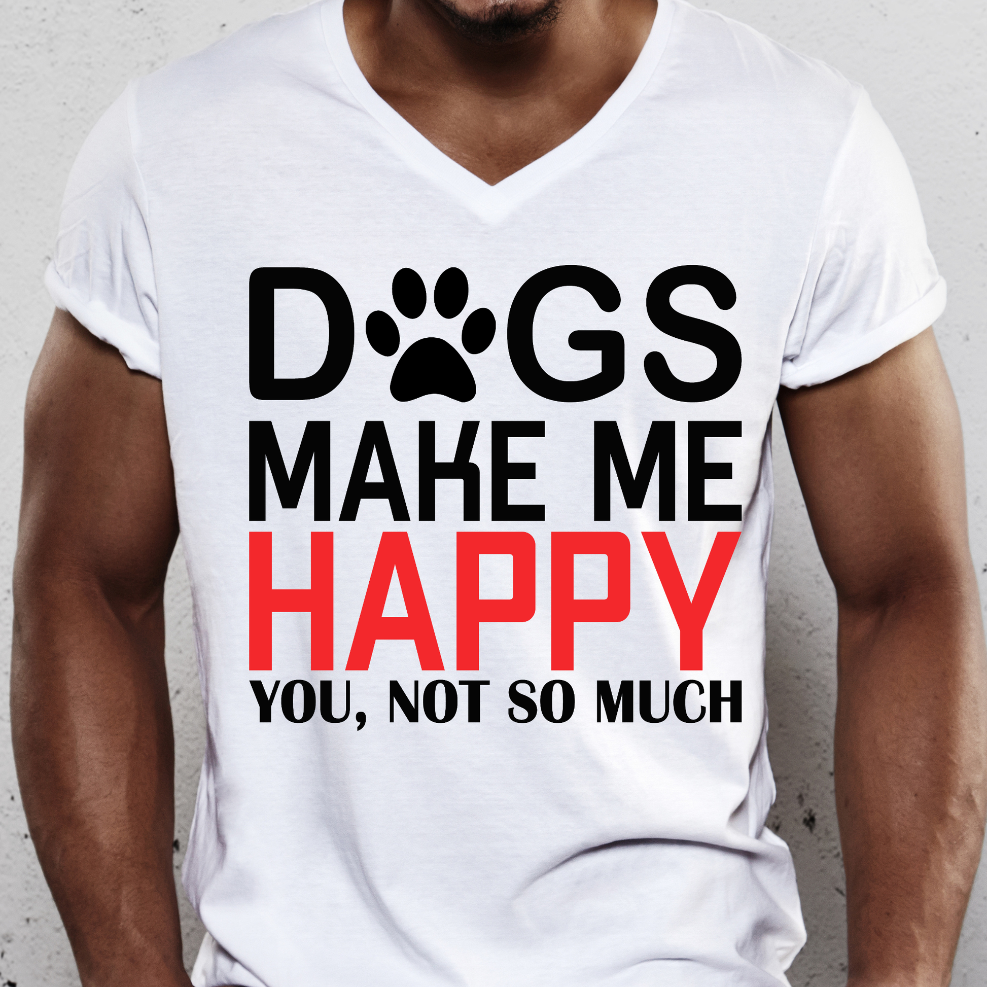 Dogs make me happy you, not so much Men's dog t-shirt - Premium t-shirt from Lees Krazy Teez - Just $19.95! Shop now at Lees Krazy Teez