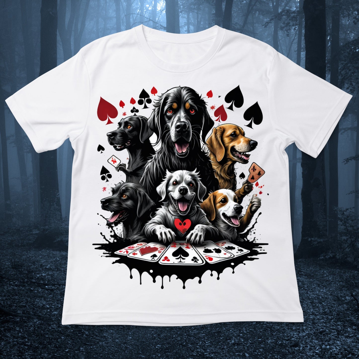 Dogs playing cards cute Halloween spooky awesome t-shirt - Premium t-shirt from Lees Krazy Teez - Just $24.95! Shop now at Lees Krazy Teez