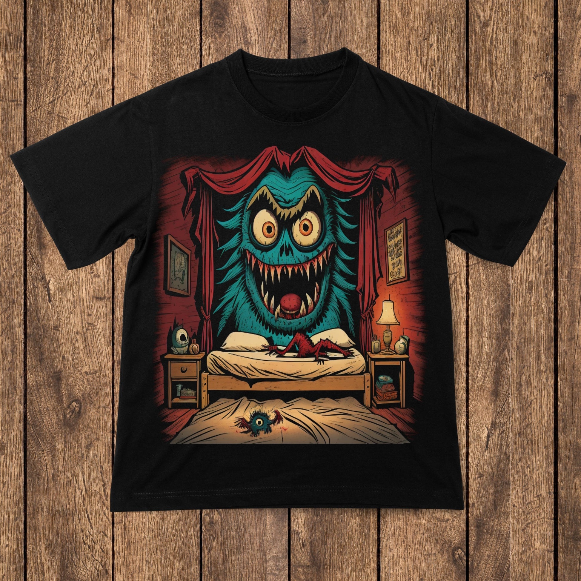 Don't Sleep...He's Under Your Bed - Scary Horror Tee - Premium t-shirt from Lees Krazy Teez - Just $24.95! Shop now at Lees Krazy Teez