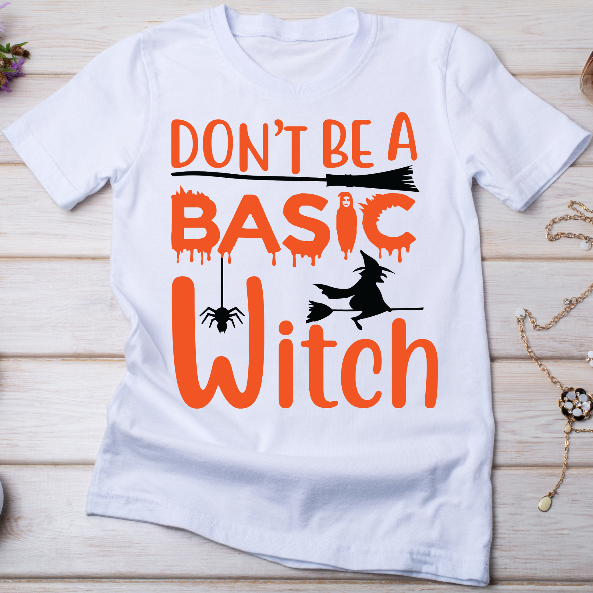 Don't be a basic witch Women's Halloween t-shirt - Premium t-shirt from Lees Krazy Teez - Just $19.95! Shop now at Lees Krazy Teez