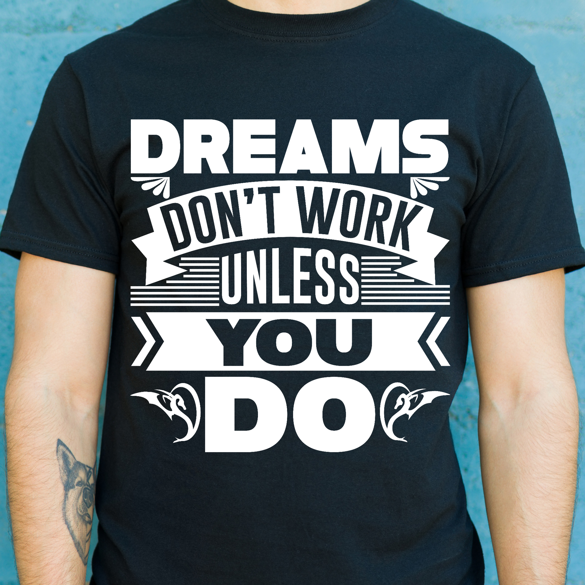 Dreams don't work unless you do awesome Men's t-shirt - Premium t-shirt from Lees Krazy Teez - Just $19.95! Shop now at Lees Krazy Teez
