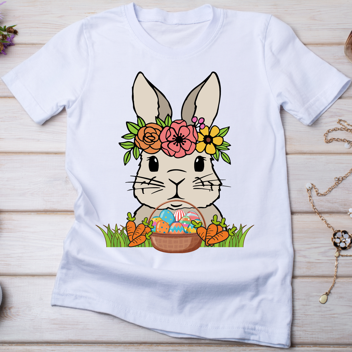 Easter bunny vector Women's cute design t-shirt - Premium t-shirt from Lees Krazy Teez - Just $21.95! Shop now at Lees Krazy Teez