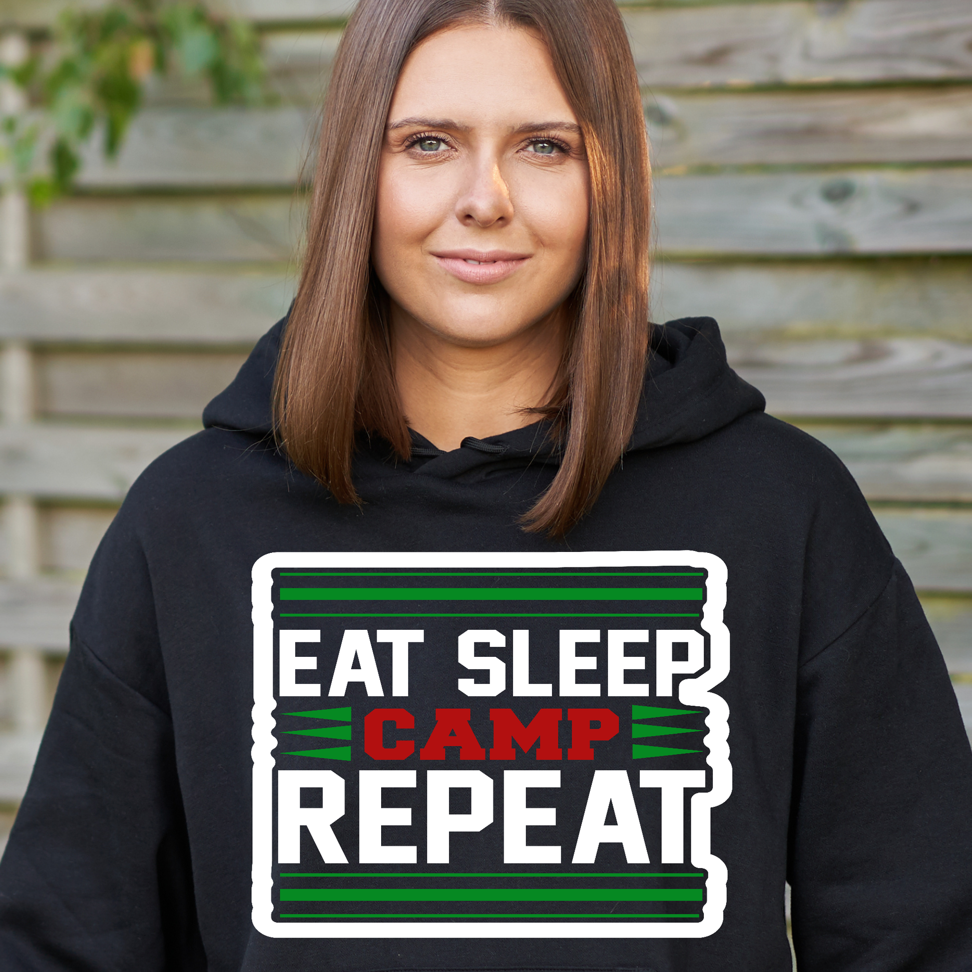 Eat sleep camp repeat Women's camping hoodie - Premium t-shirt from Lees Krazy Teez - Just $39.95! Shop now at Lees Krazy Teez