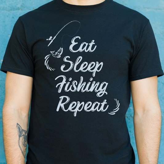 Eat sleep fishing repeat awesome Men's cool fishing shirt - Premium t-shirt from Lees Krazy Teez - Just $19.95! Shop now at Lees Krazy Teez