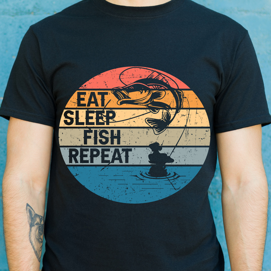 Eat sleep fish repeat fishing Men's t-shirt - Premium t-shirt from Lees Krazy Teez - Just $19.95! Shop now at Lees Krazy Teez