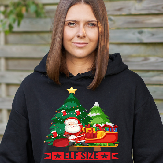 Elf size santa xmas christmas Women's hoodie - Premium t-shirt from Lees Krazy Teez - Just $39.95! Shop now at Lees Krazy Teez