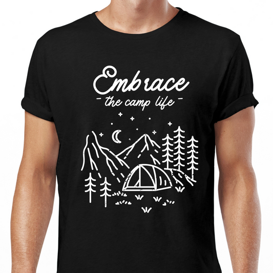Embrace the camping life Men's funny camping shirts - Premium t-shirt from Lees Krazy Teez - Just $21.95! Shop now at Lees Krazy Teez