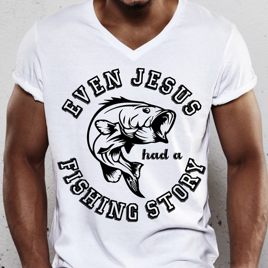 Even Jesus had a Fishing story Men's t-shirt - Premium t-shirt from Lees Krazy Teez - Just $19.95! Shop now at Lees Krazy Teez