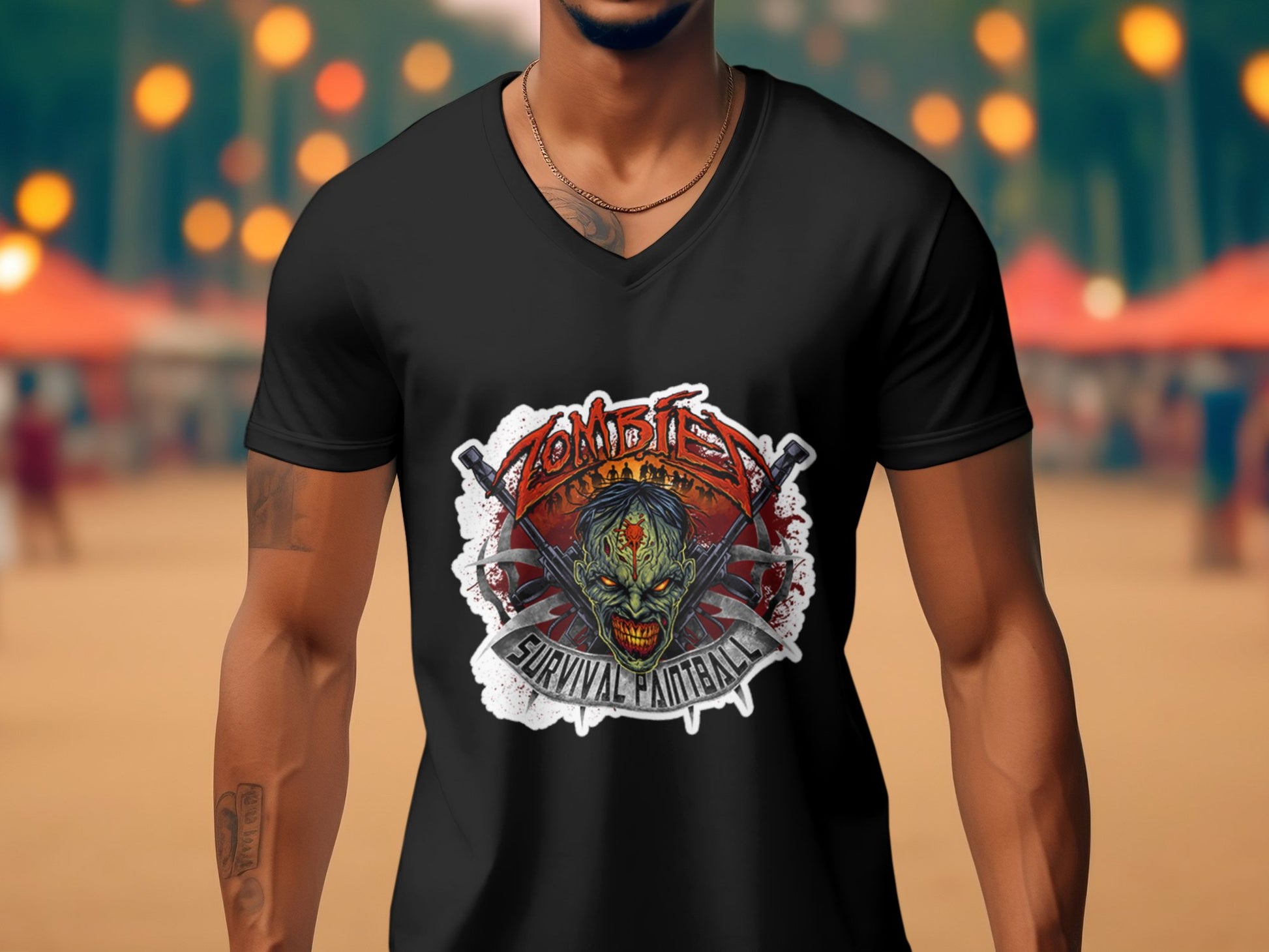 Evil demonic zombie horror monster Halloween Men's tee - Premium t-shirt from Lees Krazy Teez - Just $19.95! Shop now at Lees Krazy Teez