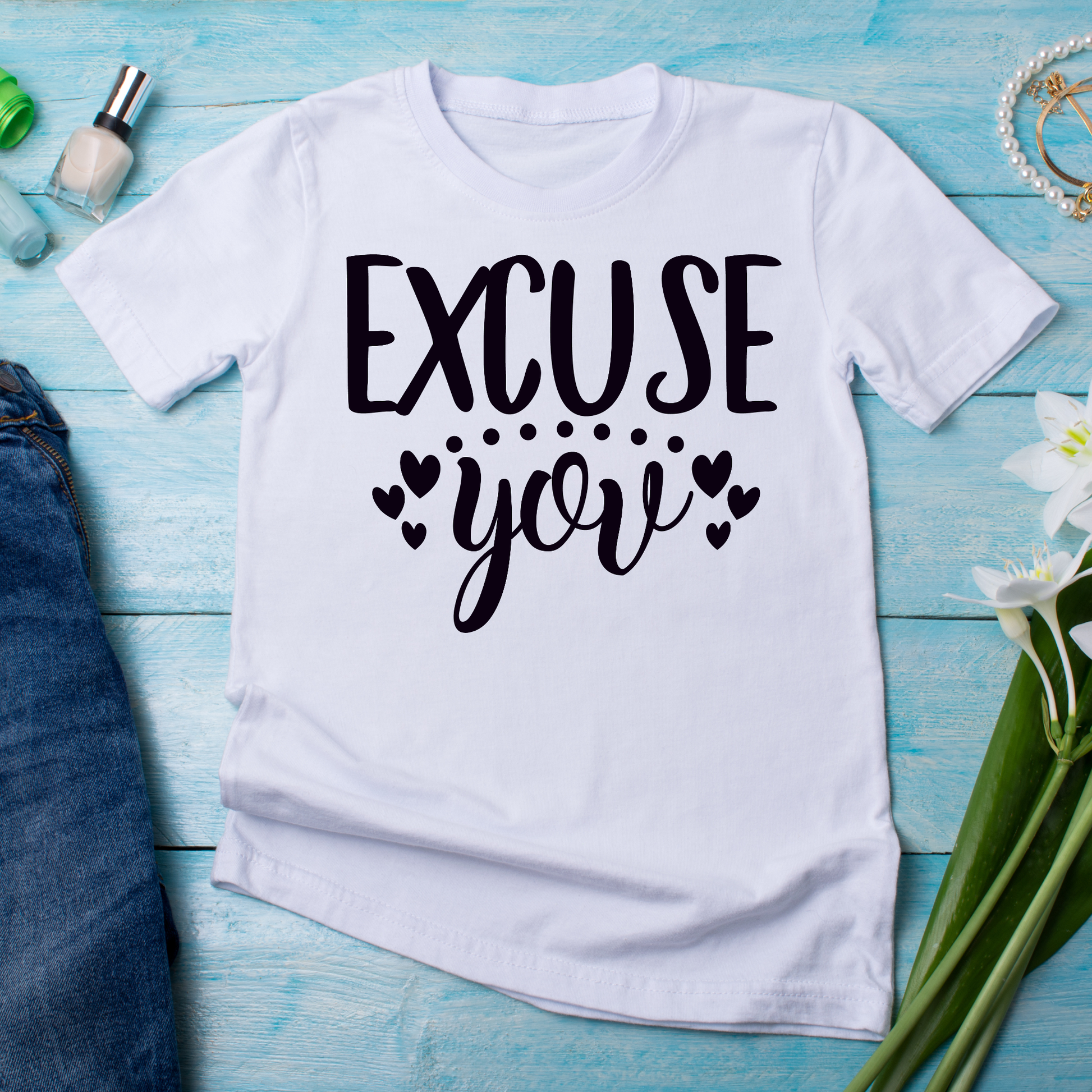 Excuse you rude hilarious typography - funny women t-shirt - Premium t-shirt from Lees Krazy Teez - Just $19.95! Shop now at Lees Krazy Teez