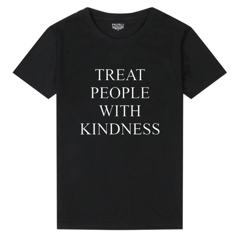 Treat People With Kindness Letter Print Women's friendly trendy T-shirts - Premium t-shirt from eprolo - Just $16.95! Shop now at Lees Krazy Teez