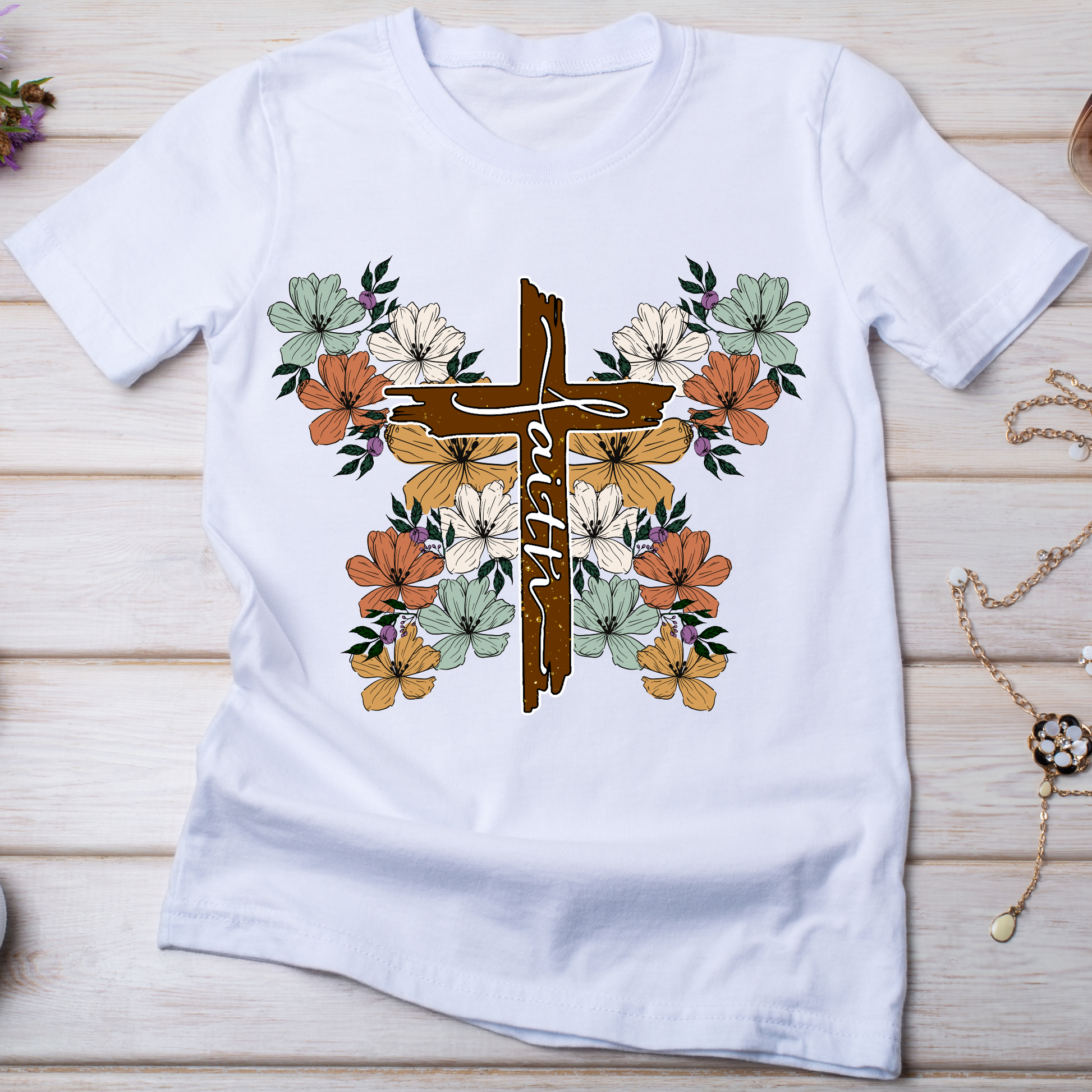 Faith awesome easter advent Jesus Christian t-shirt - Premium t-shirt from Lees Krazy Teez - Just $21.95! Shop now at Lees Krazy Teez