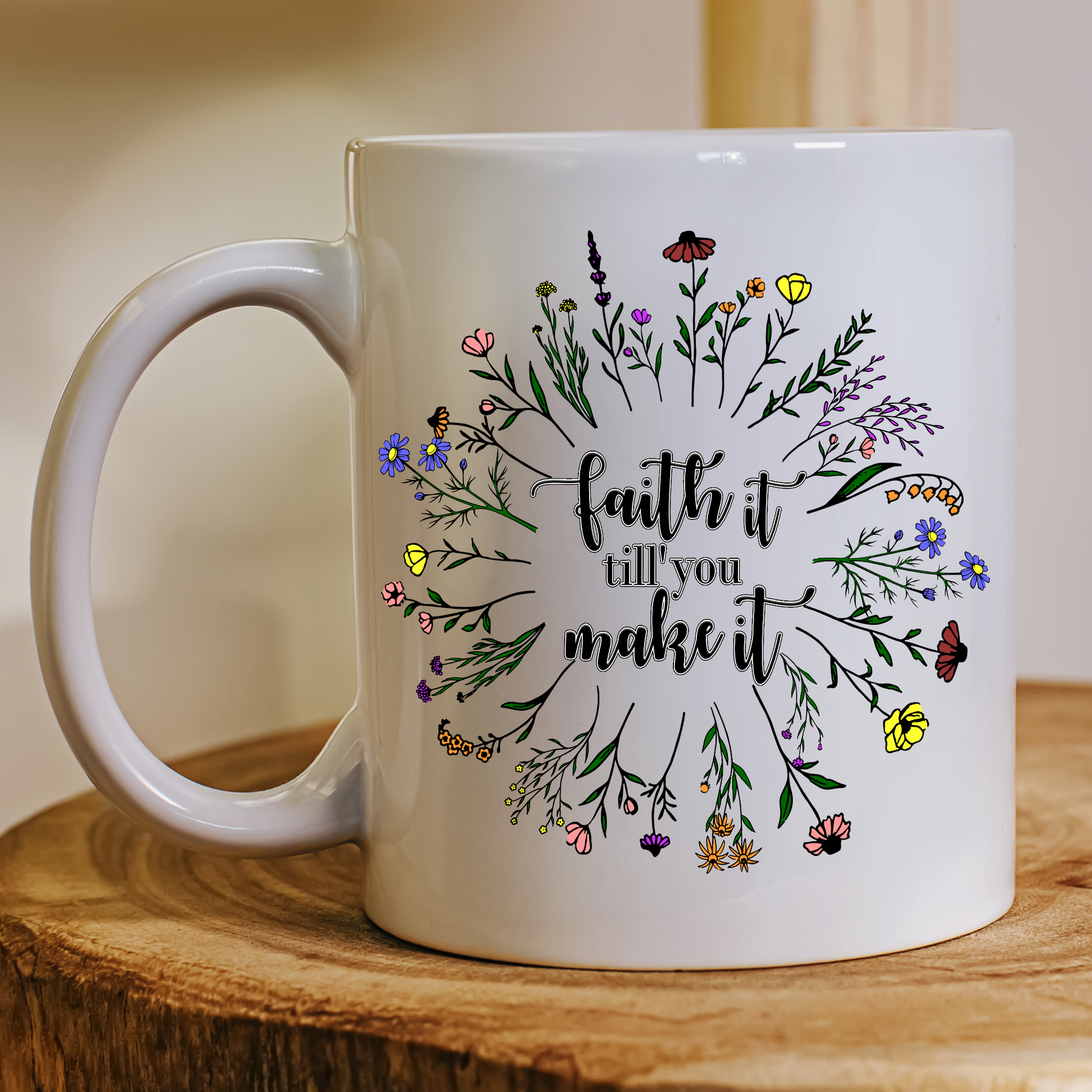 Faith it till you make it country livin funny Mug - Premium mugs from Lees Krazy Teez - Just $24.95! Shop now at Lees Krazy Teez