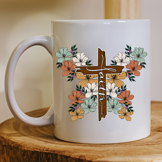 Faith on the cross country livin Mug - Premium mugs from Lees Krazy Teez - Just $24.95! Shop now at Lees Krazy Teez
