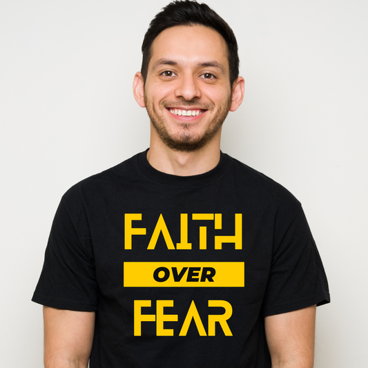 Faith over fear awesome motivational Men's t-shirt - Premium t-shirt from Lees Krazy Teez - Just $19.95! Shop now at Lees Krazy Teez