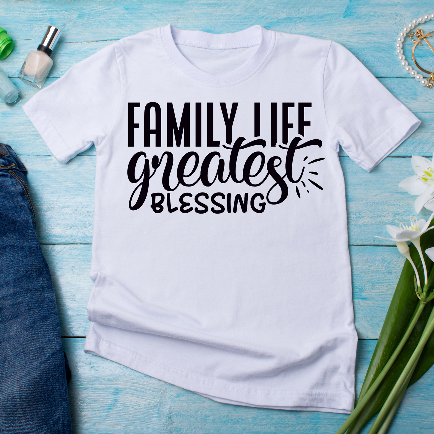Family life greatest blessing ladies tee - cool christian t-shirt - Premium t-shirt from Lees Krazy Teez - Just $19.95! Shop now at Lees Krazy Teez