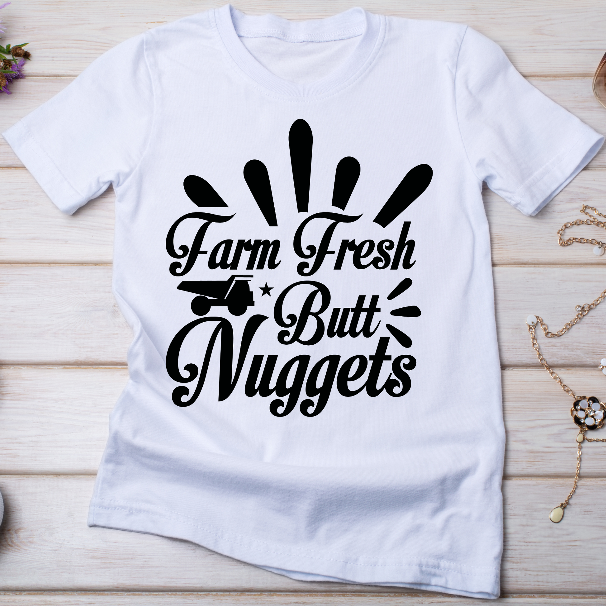 Farm fresh butt nuggets Women's funny farm t-shirt - Premium t-shirt from Lees Krazy Teez - Just $19.95! Shop now at Lees Krazy Teez