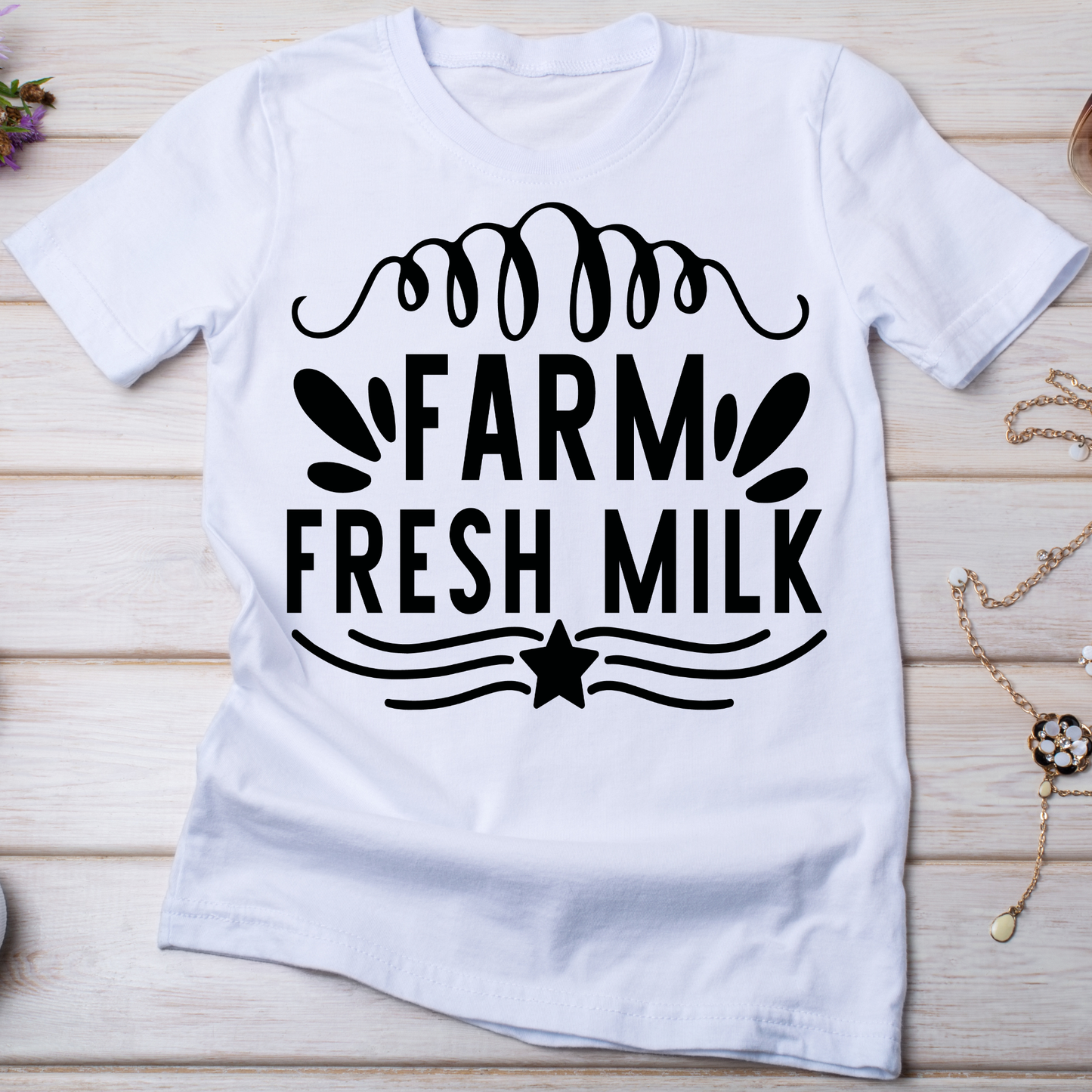 Farm fresh milk Women's funny farm t-shirt - Premium t-shirt from Lees Krazy Teez - Just $21.95! Shop now at Lees Krazy Teez