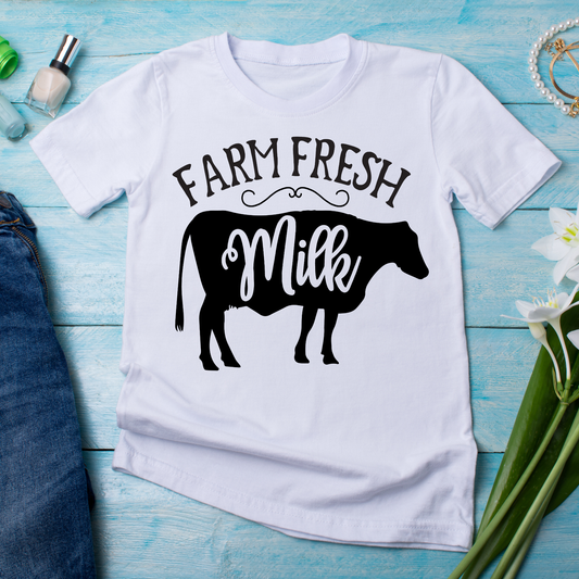 Farm fresh milk hilarious weird ladies tee - Women's funny t-shirt - Premium t-shirt from Lees Krazy Teez - Just $18.95! Shop now at Lees Krazy Teez