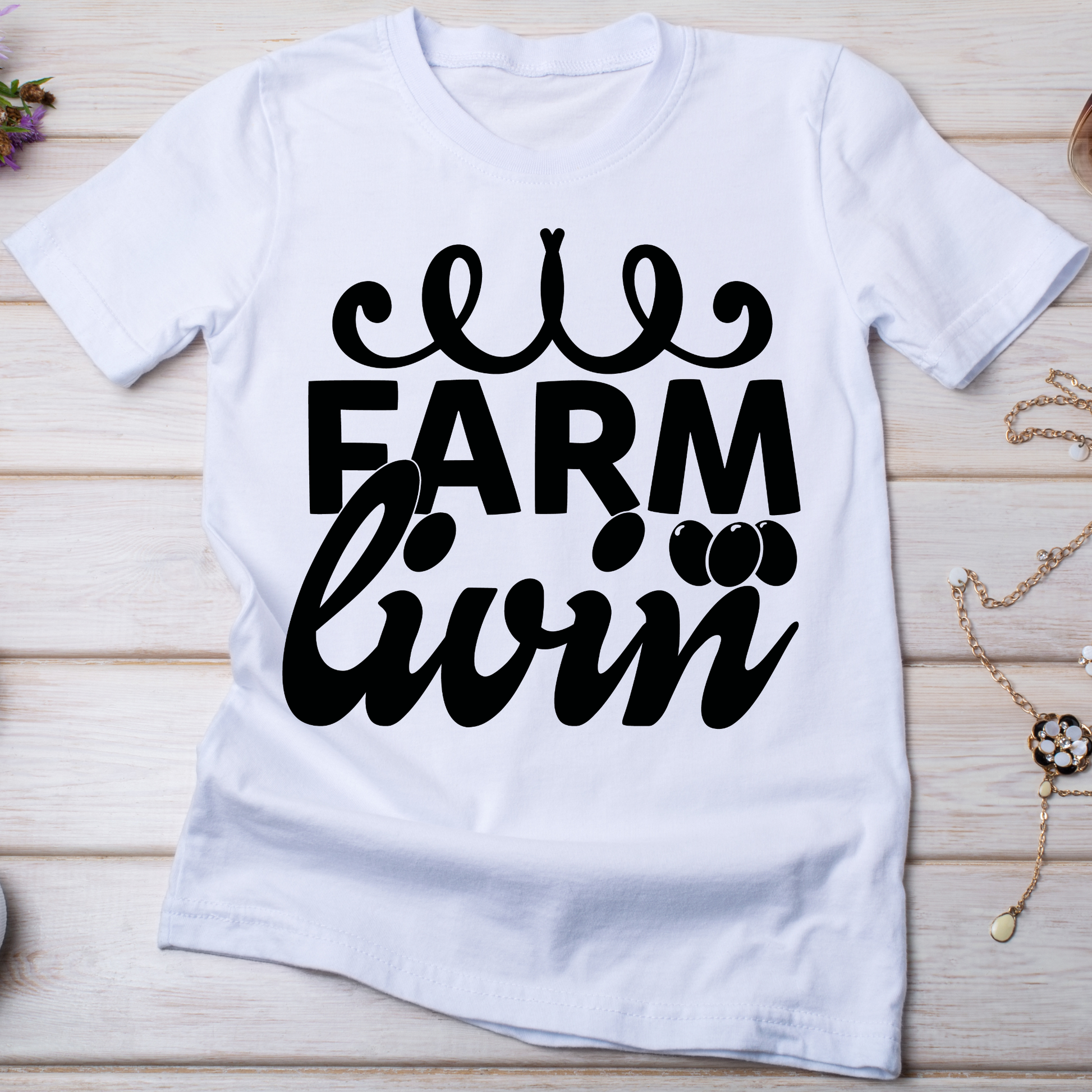 Farm livin Women's farm trendy t-shirt - Premium t-shirt from Lees Krazy Teez - Just $21.95! Shop now at Lees Krazy Teez