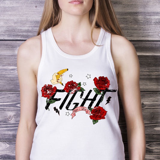 Fight roses vector art Women's tank top - Premium t-shirt from Lees Krazy Teez - Just $19.95! Shop now at Lees Krazy Teez