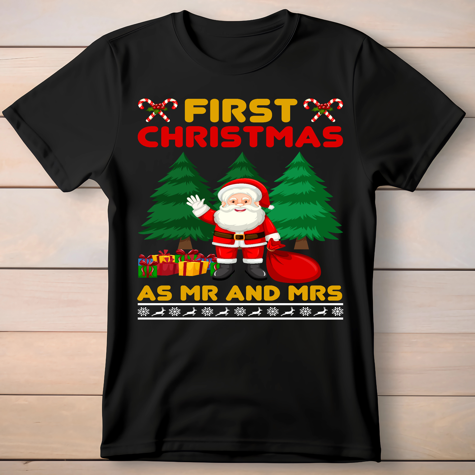 First Christmas as Mr and Mrs Claus unisex t-shirt - Premium t-shirt from Lees Krazy Teez - Just $21.95! Shop now at Lees Krazy Teez