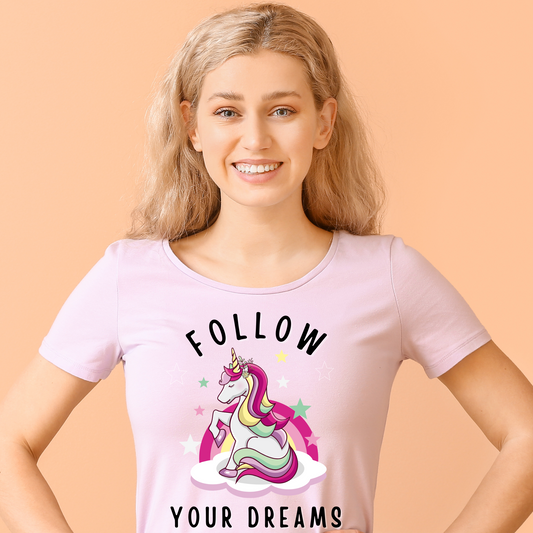 Follow your unicorn dreams awesome Women's t-shirt - Premium t-shirt from Lees Krazy Teez - Just $19.95! Shop now at Lees Krazy Teez