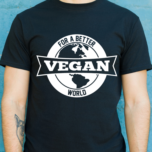 For a better vegan world Men's vegan t-shirt - Premium t-shirt from Lees Krazy Teez - Just $19.95! Shop now at Lees Krazy Teez
