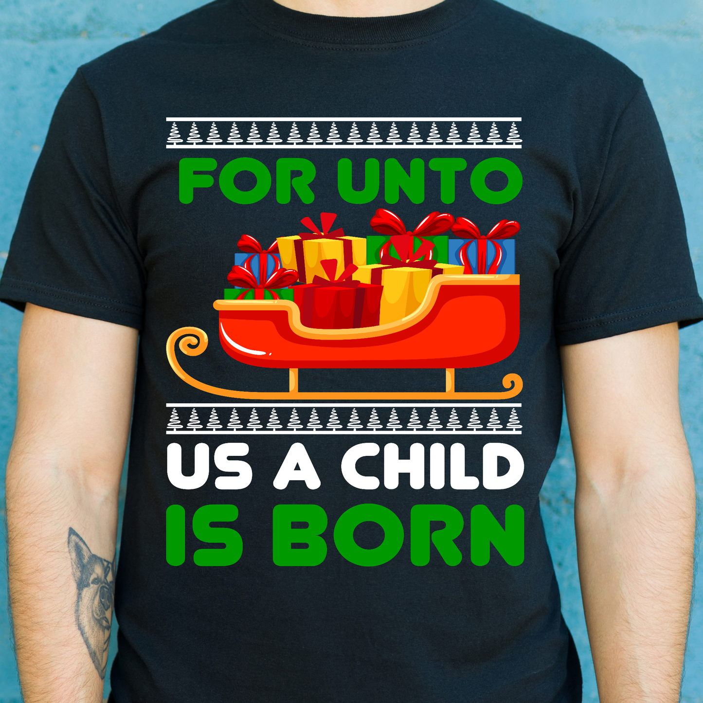 For unto us a child is born Christmas Men's t-shirt - Premium t-shirt from Lees Krazy Teez - Just $19.95! Shop now at Lees Krazy Teez