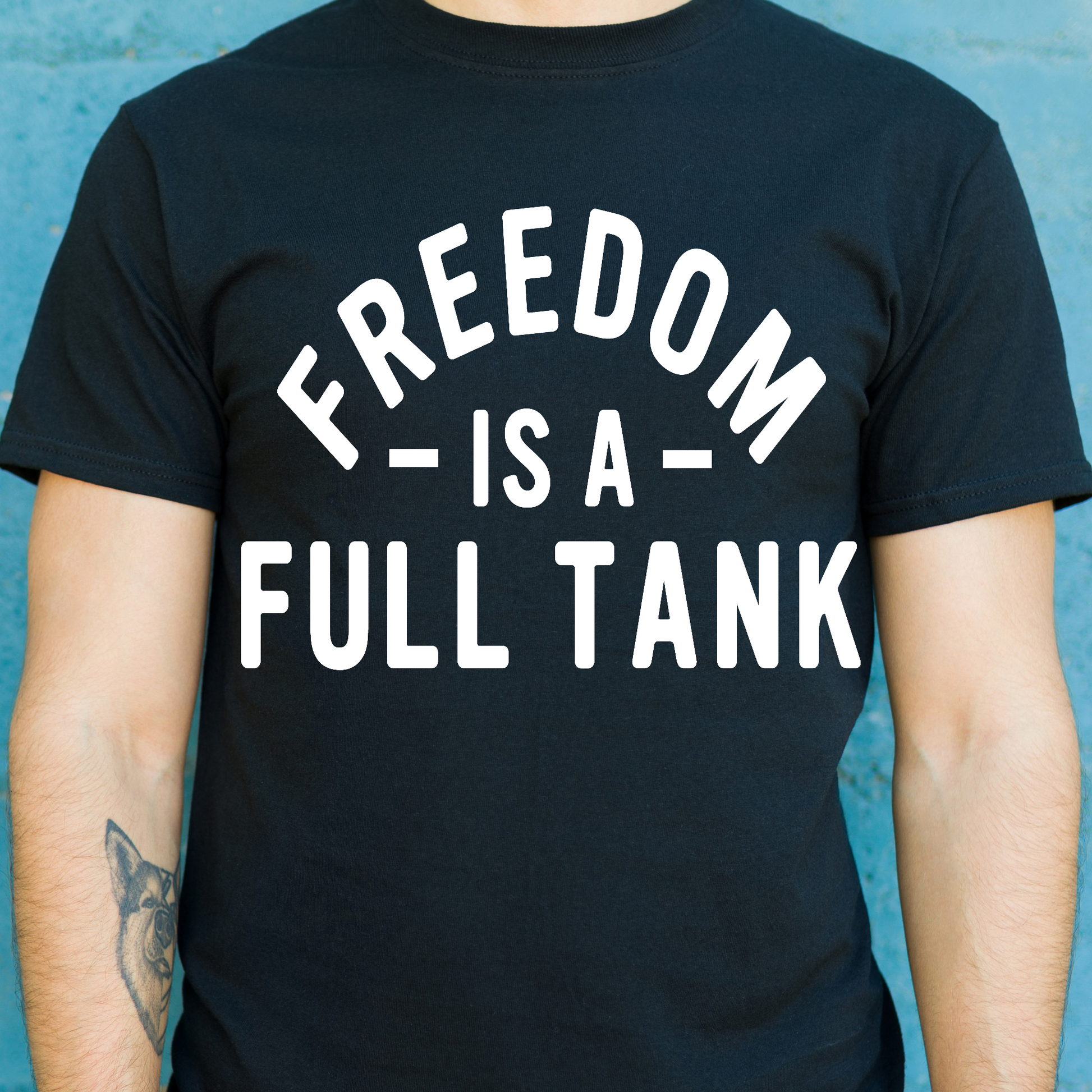 Freedom is a full tank Men's motorcycle t-shirt - Premium t-shirt from Lees Krazy Teez - Just $19.95! Shop now at Lees Krazy Teez