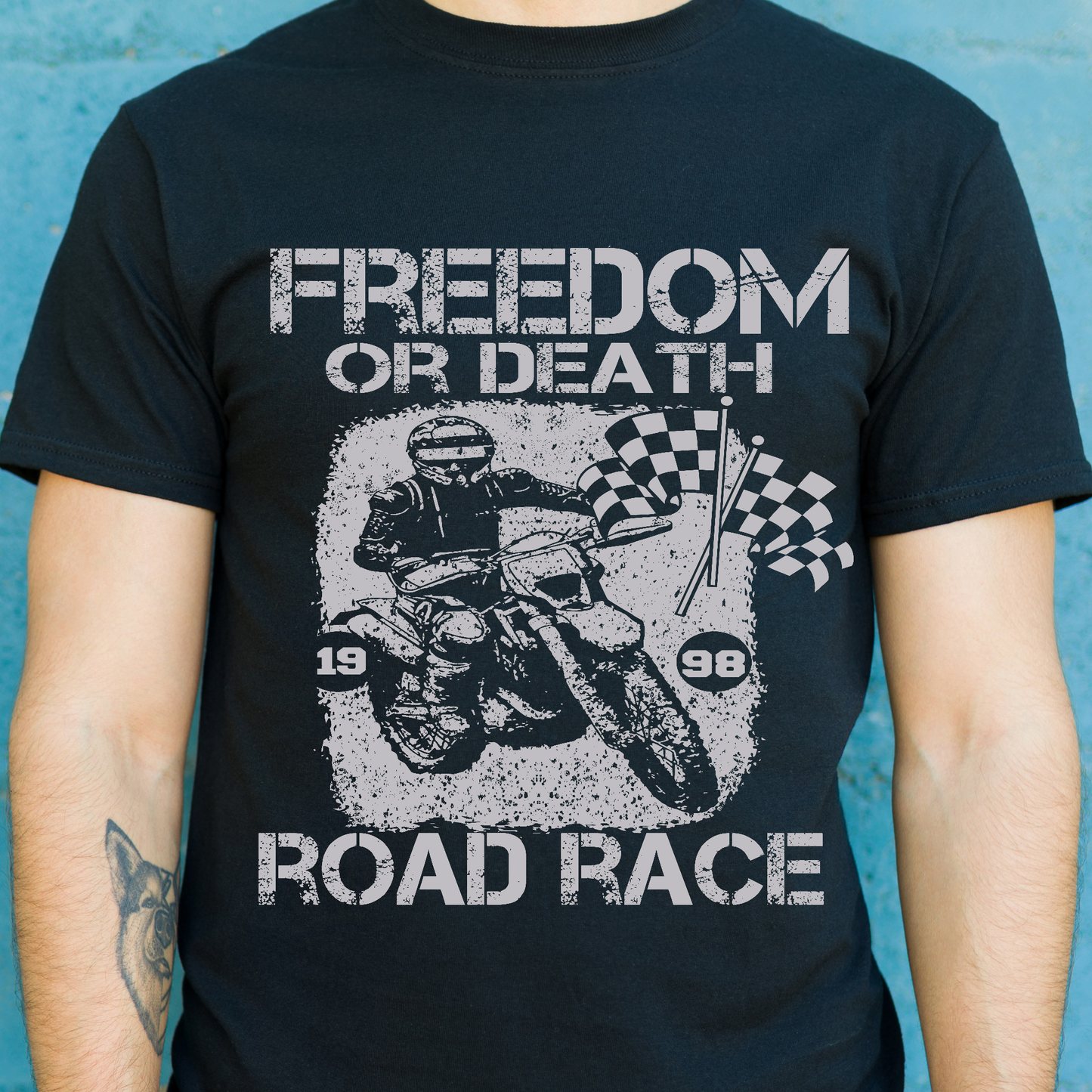 Freedom is a full tank Men's motorcycle t-shirt - Premium t-shirt from Lees Krazy Teez - Just $19.95! Shop now at Lees Krazy Teez