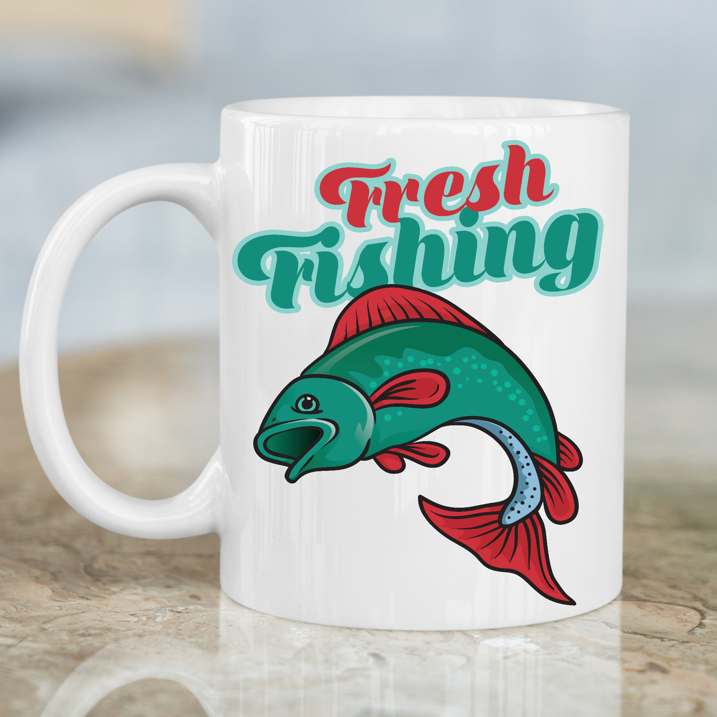 Fresh fishing awesome fishermen Mug - Premium mugs from Lees Krazy Teez - Just $24.95! Shop now at Lees Krazy Teez