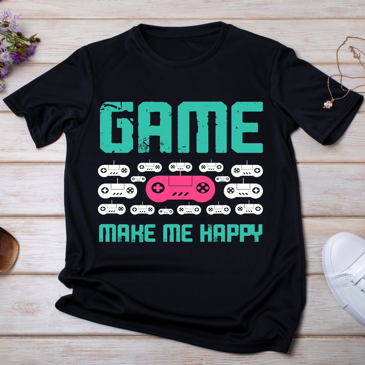 Game make me happy Women's gamer t-shirt - Premium t-shirt from Lees Krazy Teez - Just $19.95! Shop now at Lees Krazy Teez