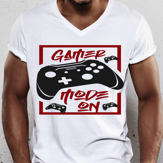 Gamer mode on nerdy Men's tshirt - Premium t-shirt from Lees Krazy Teez - Just $19.95! Shop now at Lees Krazy Teez