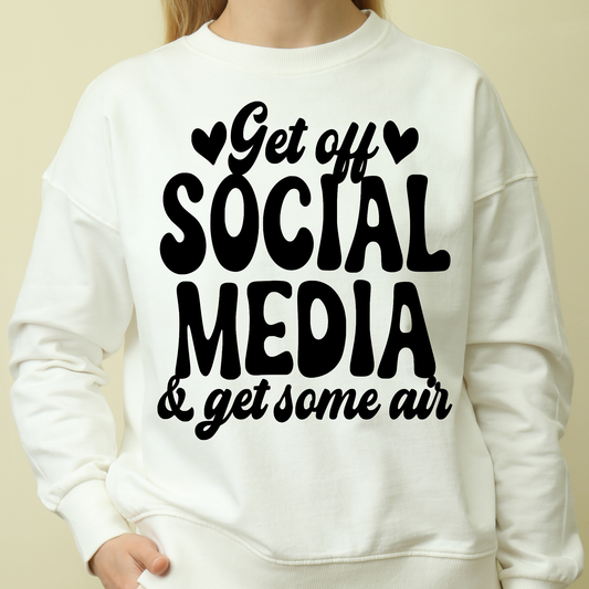 Get off social media and get some air Women's funny hoodie - Premium t-shirt from Lees Krazy Teez - Just $39.95! Shop now at Lees Krazy Teez