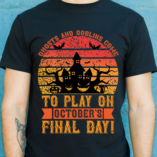 Ghosts and goblims come to play on october's final day t-shirt - Premium t-shirt from Lees Krazy Teez - Just $19.95! Shop now at Lees Krazy Teez