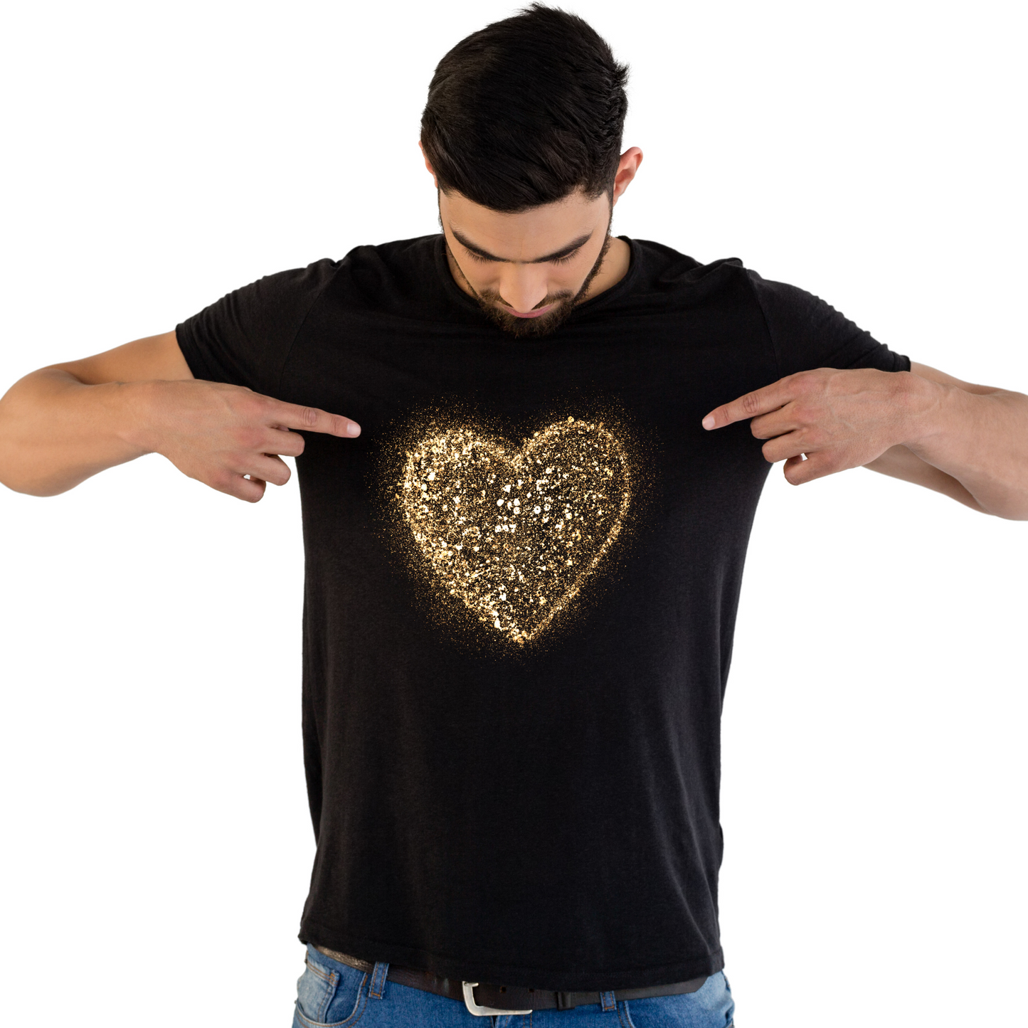 Glitter heart vector Valentines mens t-shirt - Premium t-shirt from Lees Krazy Teez - Just $19.95! Shop now at Lees Krazy Teez