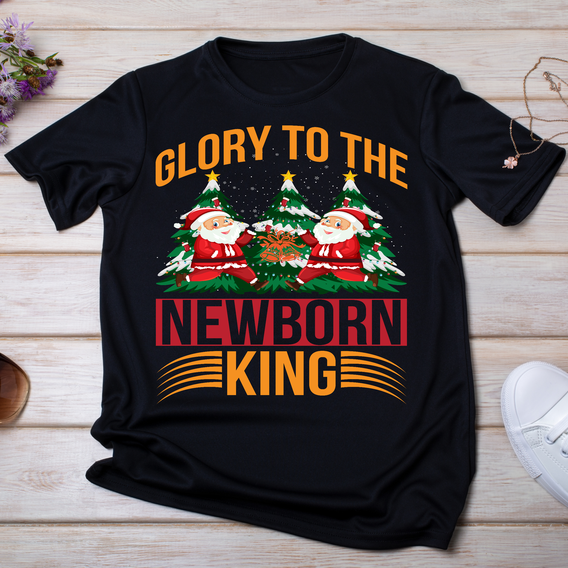 Glory to the newborn king Women's Christmas holiday t-shirt - Premium t-shirt from Lees Krazy Teez - Just $19.95! Shop now at Lees Krazy Teez
