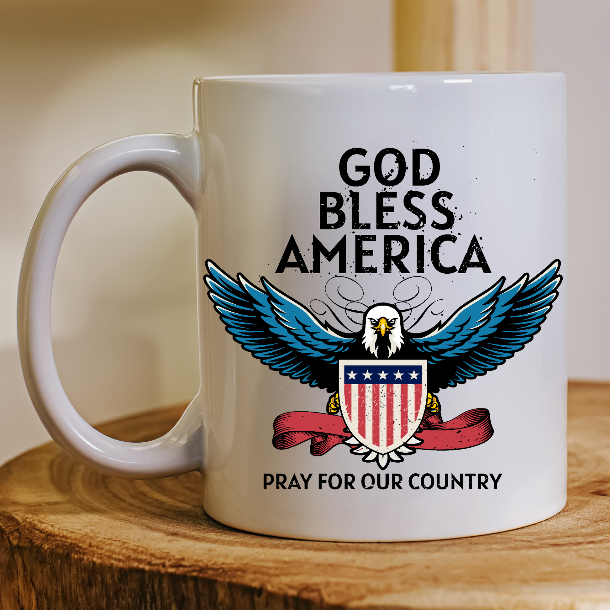 God bless America pray for our Country Christian Mug - Premium mugs from Lees Krazy Teez - Just $24.95! Shop now at Lees Krazy Teez