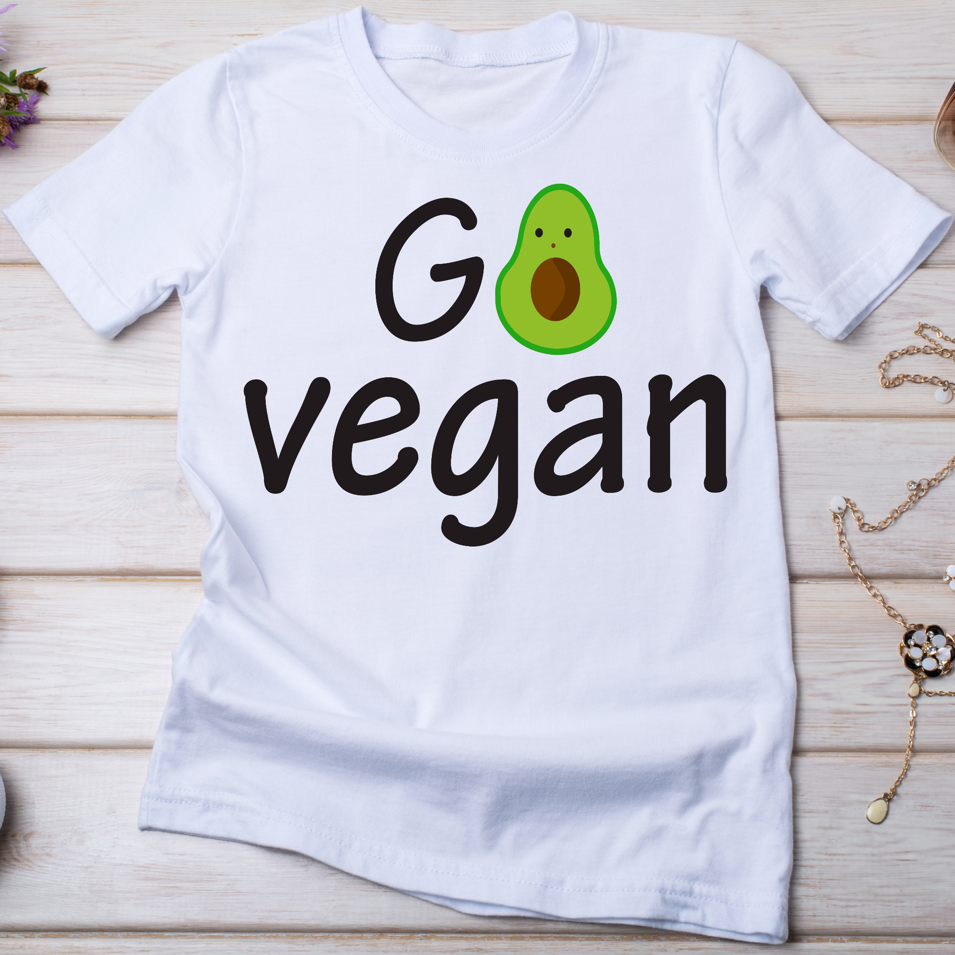 Go vegan avocado Women's vegan t-shirt - Premium t-shirt from Lees Krazy Teez - Just $19.95! Shop now at Lees Krazy Teez