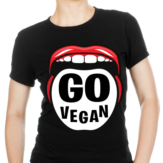 Go vegan awesome Women's Vegan fitness t-shirt - Premium t-shirt from Lees Krazy Teez - Just $19.95! Shop now at Lees Krazy Teez