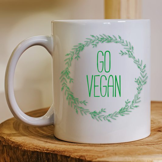 Go vegan awesome drinking Mug - Premium mugs from Lees Krazy Teez - Just $24.95! Shop now at Lees Krazy Teez